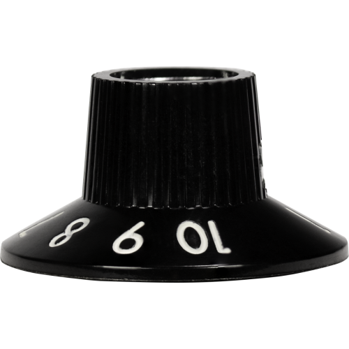 Knob - Witch Hat, Black 1-10, Skirted, Set Screw, Thin Numbers image 3