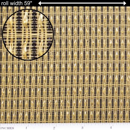 Grill Cloth - Beige / Brown, Gold Stripe, 59" Wide image 1